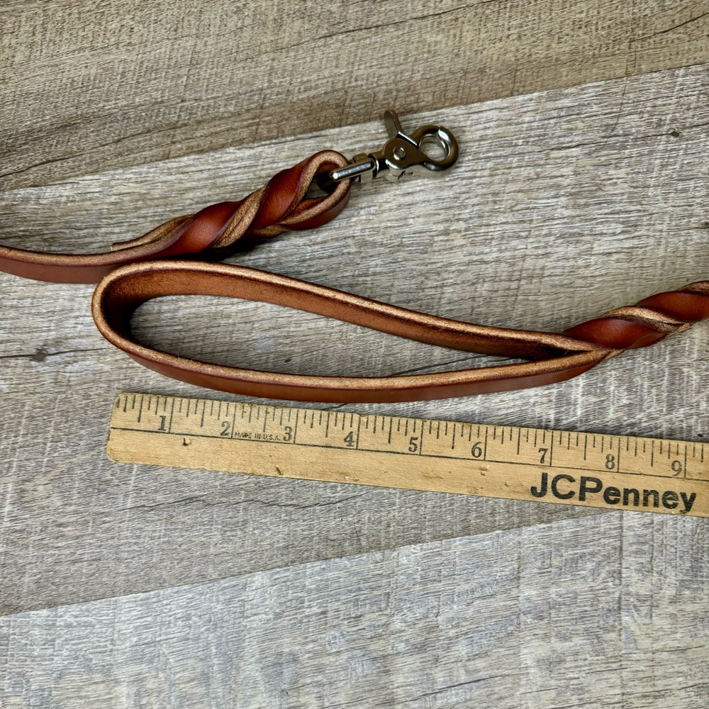 Handmade Leather Pet Leash 1”width 70”length Whicket and Craig English Bridle - Picture 8 of 11